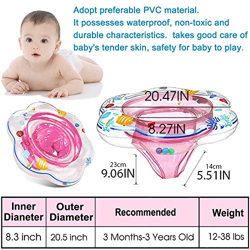 image for MAXSASI Baby Swimming Pool Floats with Double Airbags Safety Seat, Inf