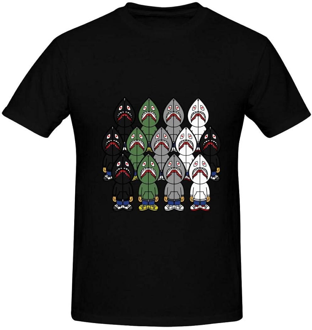 Bap-e T-Shirts Graphic,Comfort Cotton T-Shirts,Crew Neck Short Sleeve Undershirt for Men