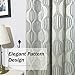 Valea Home Room Darkening Blackout Curtains for Living Room Window Panel Drapes - Grommet Top Thermal Insulated Geometric Pattern, 90 Inch Long, Taupe, 1 Panel