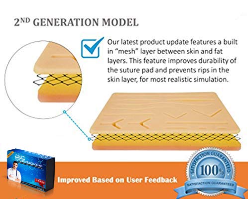Suture Kit Practice Pad Kit with Tools and Accessories- Educational and Demonstration Purpose only