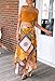 RUIGO Women's High-Waisted Boho Asymmetrical Hem Tie up Long Maxi Print Wrap Skirt US 2-6 Yellow
