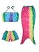 JFEELE Mermaid Swimsuit For Kids Toddler Baby Girls 2 Piece Swimsuit with Mermaid Tail Swimwear Bikini Set - 2-8T,17 Colors