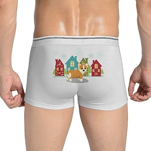 Cas Men Soft Underpants Corgi Christmas Panties Knickers XL White