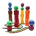 30 Jumbo Lacing Beads,Stringing Bead Set for Toddlers，Include 4 Strings, Carrying Nice SHAWE Bag - Montessori Toys for Fine Motor Skills Autism OT