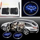 2x Night Cold Blue bat batman Black Wireless car door LED projection projector light courtesy welcome logo shadow ghost light laser projector Magnet Sensor Easy installing