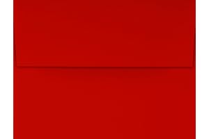 LUXPaper A2 Invitation Envelopes | 4 3/8" x 5 3/4" | Holiday Red | 60lb. Text | 50 Qty