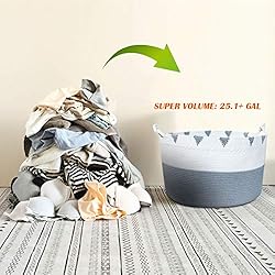 TerriTrophy XXXXLarge Cotton Rope Blanket Basket