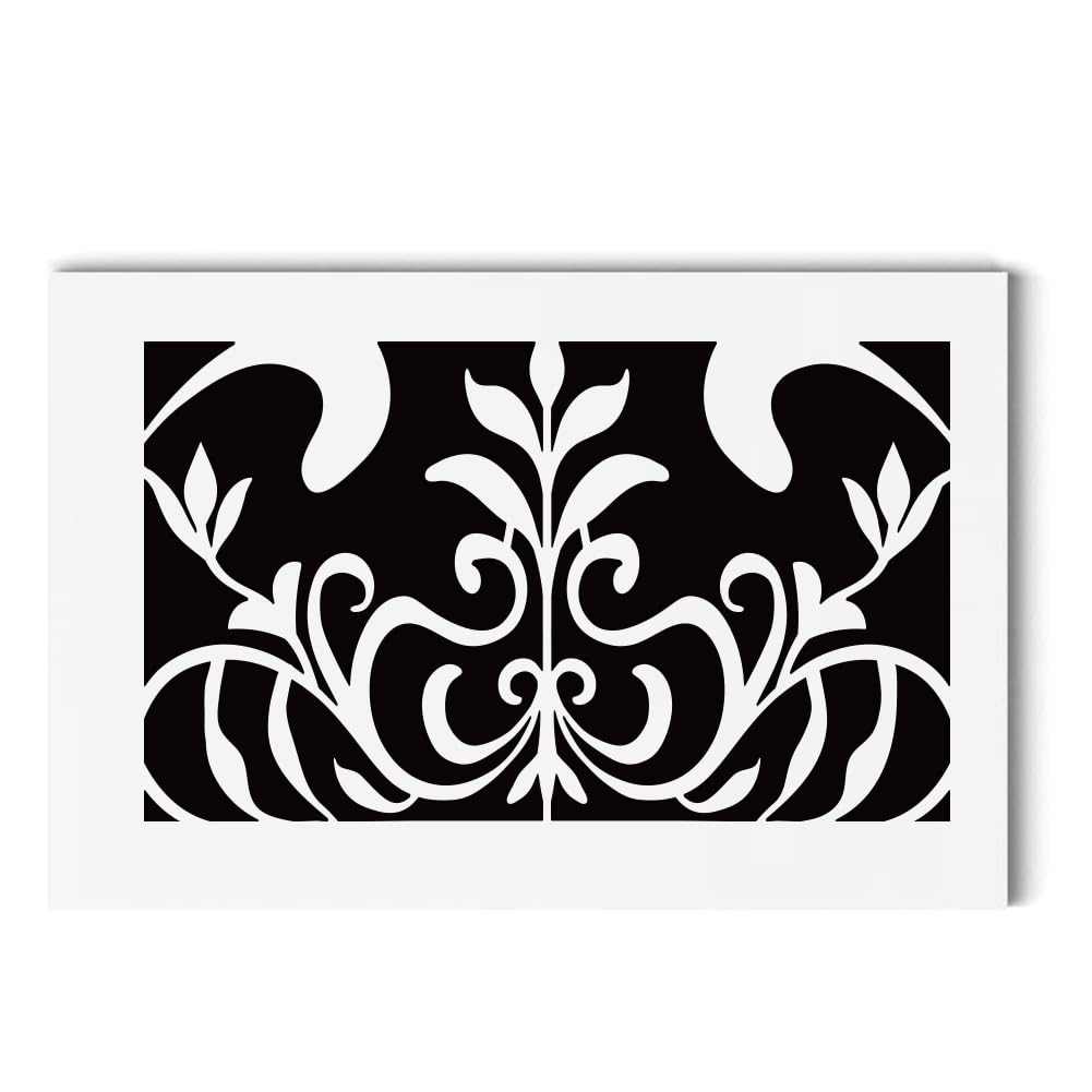 AHANDMAKER Acrylic Air Vent Cover, Victorian Style Pattern Decorative Air Return Vent Cover, Victorian Register Vent Cover White Finish Decorative Cover Register Grille for Wall & Ceiling, 11.81x7.87"