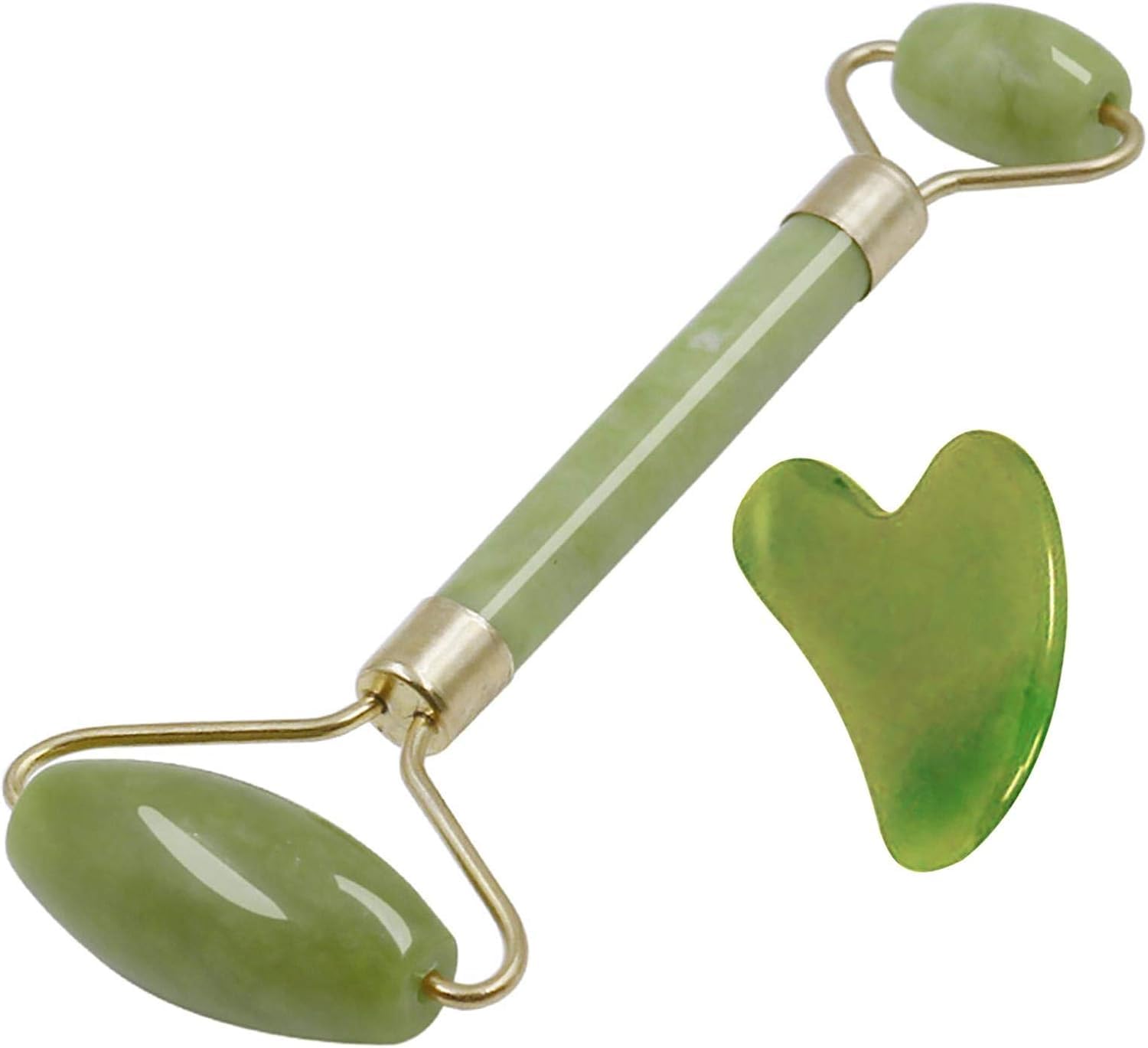 Green Jade Gua Sha & Jade Roller Set – Rejuvenating Facial Care for Radiant Skin – Thoughtful Gift for Self-Care or Mother’s Day