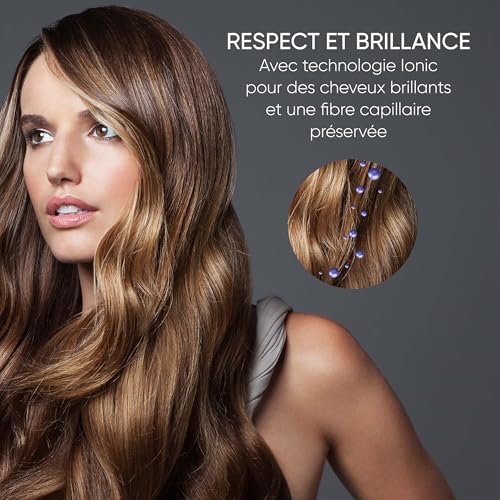Seche cheveux performant avec moteur BLDC et technologie ionique, Sèche cheveux avec diffuseur et concentrateur magnétiques, sèche-cheveux puissant 2 000 W, Gris, HT 0171