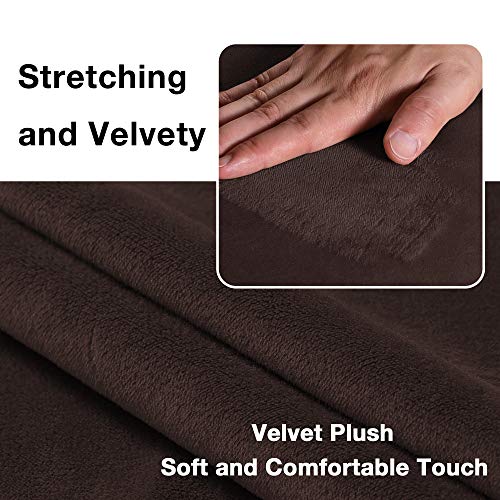 Velvet Stretch Sofa Covers Loveseat Couch Covers for 2 Cushion Couch