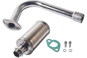 ILTPAFG Upgrade Exhaust with Muffler For Coleman Powersports CT200U BT200X,For Predator 212cc 196cc/6.5HP Go Kart and Gas Mini Bike Silver