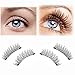 Ultra Long Magnetic False Eyelashes - Cover the Entire Eyelids, Upgraded Dual Magnetic Eyelash Extensions 3D Reusable Fake Lashes for Women Makeup, Christmas Gift, No Glue, Natural Look (4 PCS)