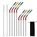RUNFON Extra long Stainless Steel Drinking Straws (10.5 inch and 8.5 inch),For 30/20 oz Yeti & RTIC,Ozark Tumblers Ramblers Cups with Cleaning Brushes and Storage Bag (Stainless Steel Straw)