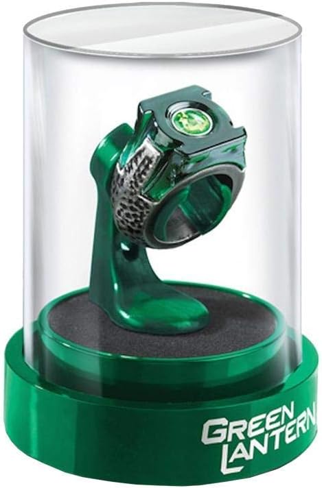 The Noble Collection DC Green Lantern Prop Ring & Display, Die Cast Metal Ring with 4in (10cm) Display Case
