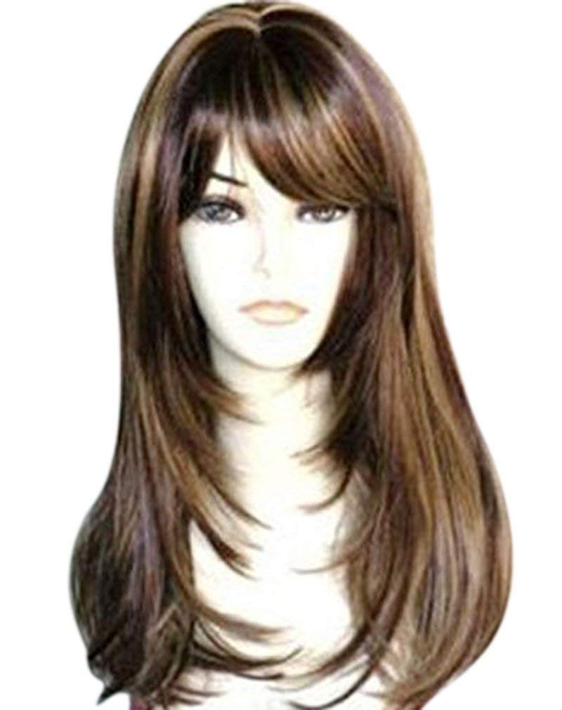 Kalyss Brown With Highlights Yaki Synthetic Women S Wig With Hair