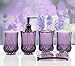HQdeal 5PC Set Acrylic Bathroom Accessories Bathroom Set Glamarous Purple