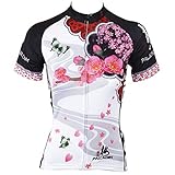 Paladin Cycling Jersey for Women Short Sleeve Plum Flower Pattern Bike Shirt