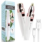 Rechargeable Eyebrow Trimmer & Facial Hair Remover for Women, 2 IN 1 Eyebrow Razor and Painless Hair Remover, Eyebrow…