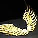 KitMax (TM) Pack of 2 Pairs 3D Angel Wings Metal Auto Car Truck Laptop iPad Window Wall Motorcycle Decor Decal Sticker (Golden)