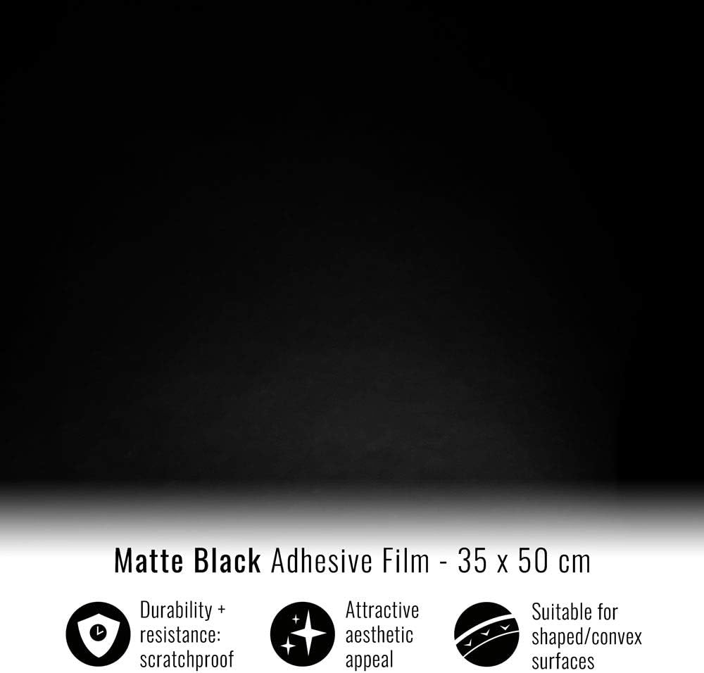 4R Quattroerre.it Easy Wrap Adhesive Film Sheet for Car Matt Black, 25 x 35 cm, matte black - Image 3