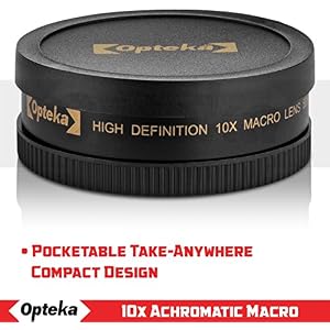 Opteka Achromatic 10x Diopter Close-Up Macro Lens for Canon EOS 80D, 70D, 60D, 50D, 1Ds, 7D, 6D, 5D, 5DS, T6s, T6i, T6, T5i, T5, T4i, T3i, T3 and SL1 Digital SLR Cameras (Fits 52mm and 58mm Threads)