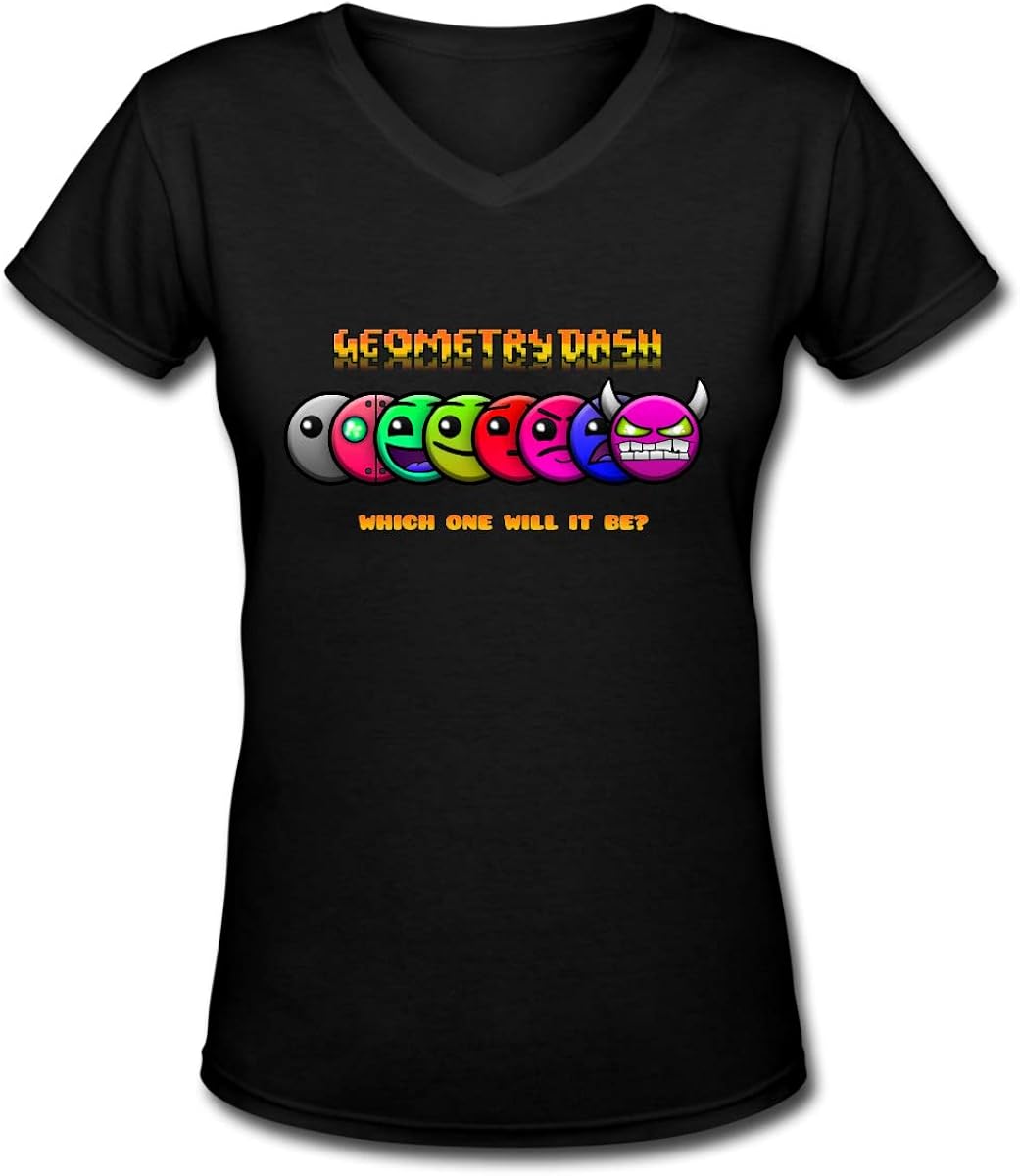 SRWSAFD Geometry Dash Which One Will It Be Sexy Women Bare Midriff Crop Top T-Shirts