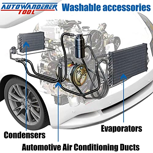 AutoWanderer Tool AC Flush Kit Air Conditioner System Flush Canister Gun Set for Clean A/C Line