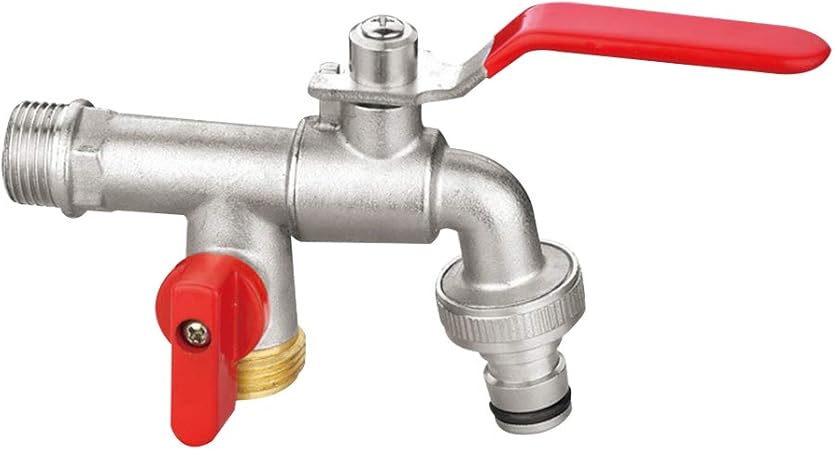 Yardwe Doppeldusen Wasserhahn Schnelloffnende Messing Wasserdusen Garten Doppelnutzungshahn Amazon De Garten