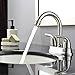 Ufaucet Modern 2 Handle Brushed Nickel Bathroom Sink Faucet, Vessel Vanity Sink Faucet Without Pop Up Drain