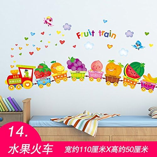 MiniWall Self-Adhesive Wall Posters Sticker Affixed Standing Children Room Furnished Bedroom Cartoon Kindergarten Wall Decoration Wallpaper,14.Fruit Train,King
