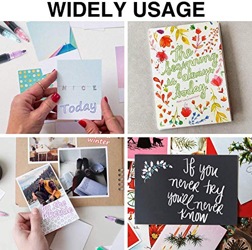 Double Line Outline Pens, SmileStar 12pcs Two-Line Color pen Outline Metallic Markers Highlighter Writing Drawing Pens for Gift Card Making, Art Rock Painting, Coloring Books, Craft Drawing Doodling