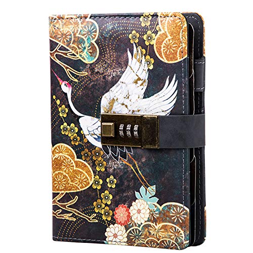 Diary With Lock A6 Small Locking Diary for Adults PU Leather Binder