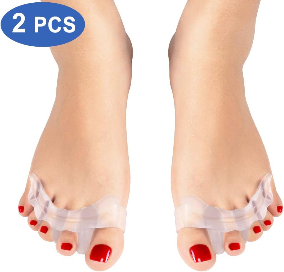 Gel Toe Spreaders Separator Silicone Kit, Bunion Correctors for Big Toe and Little Toe, Toe Straighteners for Bent Claw Curved Toes, Dance Running Toe Separators Wear with Shoes for Women & Men (C)