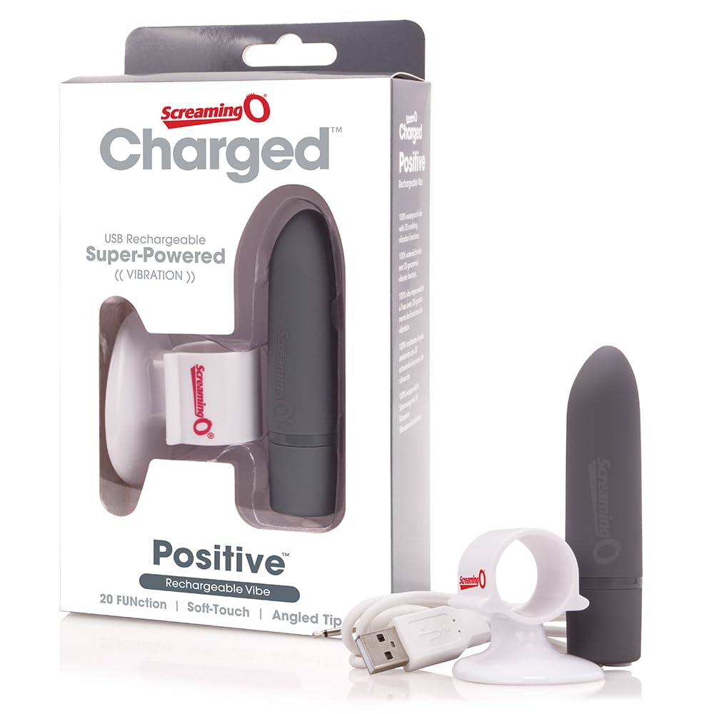 Screaming O Charged Positive Rechargeable Vibrator, Grey