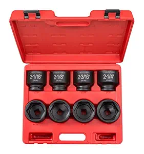 TEKTON 3/4-Inch Drive Shallow Impact Socket Set, Inch, Cr-Mo, 6-Point, 2-1/16-Inch - 2-1/2-Inch, 8-Sockets | 4893