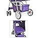Flexzion Pet Stroller (Purple) Dog Cat Small Animals Carrier Cage 4 Wheels Folding Flexible Easy to Carry for Jogger Jogging Walking Travel Up to 30 Pounds with Sun Shade Cup Holder Mesh Window