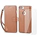 iPhone 7 Plus Case, TUCCH iPhone 7 Plus Leather Case Premium PU Leather Magnetic Folio Flip Cover with [Kickstand][Card Slots] Wrist Strap Case, Brown