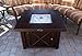 Hiland GSF-DGH Square ative Propane Fire Pit w/Lid, 40,000 BTU, Decorative Bronze