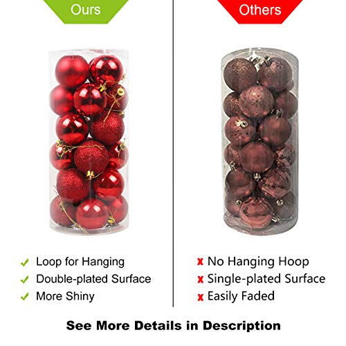 image for GameXcel Christmas Balls Ornaments for Xmas Tree - Shatterproof Christ