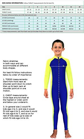 Boys Full Body Stinger Swimsuit Sun Protection Swimwear Blue Yellow