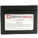 Alpine Swiss Men's Leather Money Clip Front Pocket Wallet Black