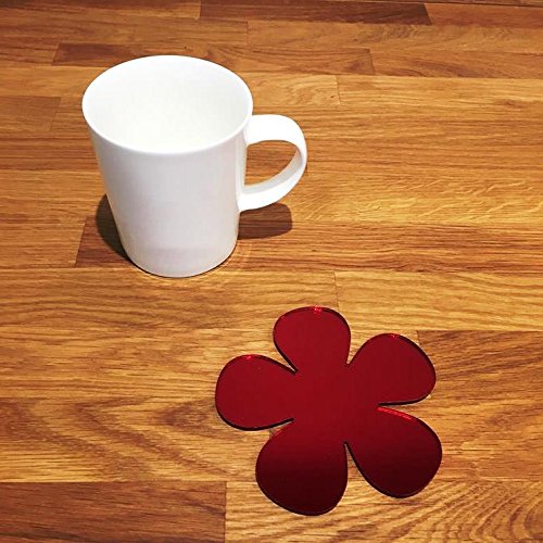 Super Cool Creations Coasters - Daisy Shaped - Red Mirror - 8 Set