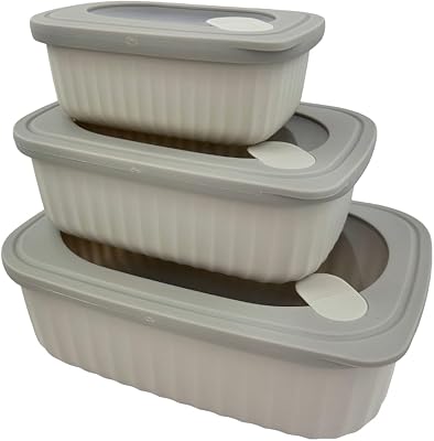 FIH 1651 Set luftdichte Behälter mit Ventil 380 ml 850 ml 1600 ml mikrowellengeeignet spülmaschinengeeignet gefriergeeignet