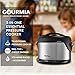 Gourmia Multifunction Electric 1-Hour Hot & Cold Smoker, Pressure Cooker, Slow Cooker and Steamer - 6.5 Qt - With Delay Timer & Removable Racks - 1300W - GPS650
