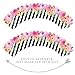 Andaz Press Party Cupcake Wrapper Decorations, Pink Floral Flowers with Black and White Stripes, 24-Pack, For Girls 1st Birthday Baby Bridal Shower Tea Party Themed Decorations