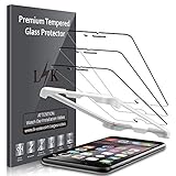 [3 Pack] LK Screen Protector for iPhone 6 / iPhone 6S Tempered Glass (Alignment Frame Easy Installation) 3D Touch DoubleDefence Technology, 9H Hardness, Case Friendly