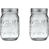 Ball Glass 389579 Pint Regular Mouth Mason, 2 Count (Pack of 1), Clear
