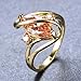 Bamos Jewelry Gold Plated S Style Ring Big Champagne CZ Women Ring Party Queen Women Ring Statement Promise Wedding Gold Ring For Women