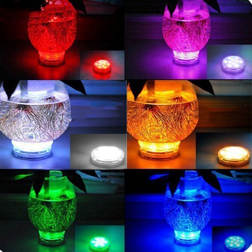 Wuudi LED Multi Color Remote Controlled Waterproof Environmental Product Eco-friendly Submersible Lights for Aquarium, Pond, Wedding, Halloween, Christmas, Party, Holiday Lighting Events